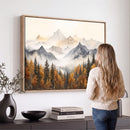 Abstract Mountain Wall Art | Misty Mountain Forest and