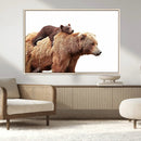 Mother and Baby Bear Canvas Wall Art - Adorable Wildlife