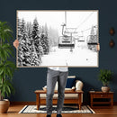 Winter Forest Wall Art Canvas Print – Framed Snowy Mountain