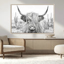 Rustic Charm | Cow Longhorn Black White Bighorn Wall Art by MyGreatCanvas | Canvas Wall Art Prints | Photo Prints & Wall Decor