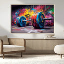 Abstract Graffiti Barbell Canvas Wall Art – Urban Fitness
