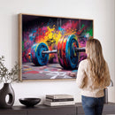 Abstract Graffiti Barbell Canvas Wall Art – Urban Fitness