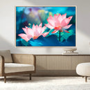 Pink Lotus Flower Canvas Wall Art | Vibrant Floral Wall