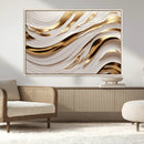 Gold and White Abstract Wave Canvas – Elegant Flowing Design by MyGreatCanvas | Canvas Wall Art Prints | Photo Prints & Wall Decor