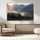 Foggy Mountain Canvas Print Forest Wall Art