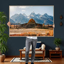 Vintage Old Barn Field Wall Art Canvas Print for Farmhouse