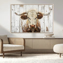 Rustic Longhorn Bull Wall Art Canvas Set – Western-Inspired by MyGreatCanvas | Canvas Wall Art Prints | Photo Prints & Wall Decor