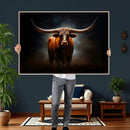 Abstract Texas Longhorn Wall Art Print | 3-Panel Large Texas