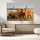 Highland Cow Canvas Wall Art Animal Print for Farm House