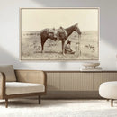 Cowboy Wall Art - Western Horse Canvas Print - Vintage
