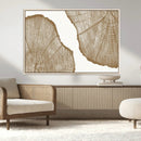 Rustic Brown Tree Ring Wall Art Canvas Print – Framed and
