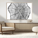 Rustic Tree Ring Wall Art Canvas Print – Framed and Ready to