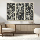 Modern Botanical Wall Art - Floral Black and White Canvas