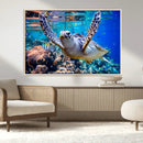 Underwater Sea Turtle Wall Art Canvas Print – Vibrant Ocean