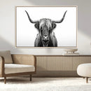 Highland Wall Art Canvas Print – Minimalist Black and White