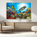 Colorful Coral Reef and Sea Life Turtle Canvas Print, by MyGreatCanvas | Canvas Wall Art Prints | Photo Prints & Wall Decor
