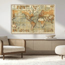 Push Pin World Map Canvas Print – Travel Tracker Wall Art