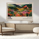 Yayoi Kusama Abstract Print, Vibrant Floral Mountain Art