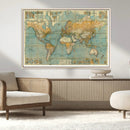 Push Pin World Map Canvas Print – Travel Tracker Wall Art