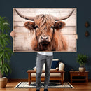 Vintage Scottish Highland Cow Cattle Art Print Farmhouse
