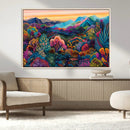 Colorful Abstract Landscape Wall Art Print Canvas - Vibrant