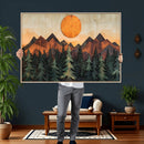Sunset Mountain Landscape Canvas Wall Art Print - Nature