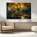 Golden Tree of Life Canvas Wall Art Print - Majestic Glowing