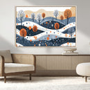 Abstract Winter Landscape Canvas Wall Art Print -  Large
