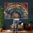 Abstract Tree Ring Wall Art Canvas Print – Colorful Framed
