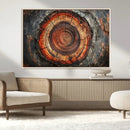 Wood Grain Canvas Wall Art - Framed Abstract Tree Ring