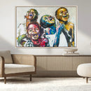 Shai Yossef Style Canvas Art - Joyful African Black Kids