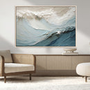 Waves Abstract Wall Art Print, Modern Framed Abstract Canvas