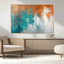 Vintage Abstract Print - Bold Teal and Orange Canvas Wall