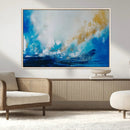 Blue Abstract Print - Dynamic Ocean-Inspired Canvas Wall Art
