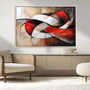 Abstract Wall Art - Modern Red and White Canvas Wall Art