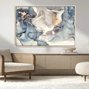 Abstract Blue and Gold Canvas Wall Art - Fluid Modern Ink