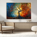Yggdrasil Tree of Life Mosaic Stained Glass Wall Art Canvas,