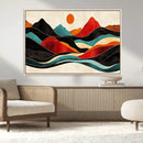 Western Wall Decor - Large Triptych Mountain Canvas - Boho
