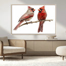 Cardinal Canvas Wall Art - Male and Female Cardinal Print -