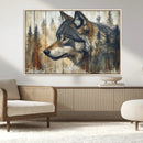 Rustic Wolf Wall Art Canvas Print – Vintage Woodland