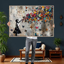 Butterfly Girl Wall Art – Vibrant Street Style Canvas Print,
