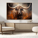 Highland Bull Canvas Abstract Canvas Wall Art Print –