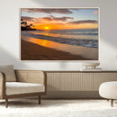 Sunset Wall Art Print - Stunning Beach Sunset Canvas Artwork