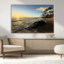 Tropical Beach Wall Art - Stunning Ocean Sunset Canvas Print