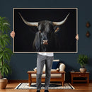 Majestic Longhorn Bull Wall Art Canvas Print – Dark by MyGreatCanvas | Canvas Wall Art Prints | Photo Prints & Wall Decor