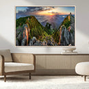 Mountain Sunset Panoramic Wall Art Canvas Print – Framed