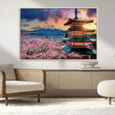 Mount Fuji Cherry Blossom Wall Art Canvas Print – Framed