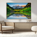 Sunrise Maroon Bells Lake Wall Art Canvas Print – Framed Elk