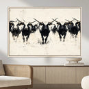 Texas Longhorn Wall Art – Framed Black White Cattle Canvas by MyGreatCanvas | Canvas Wall Art Prints | Photo Prints & Wall Decor