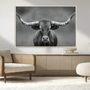 Texas Longhorn Wall Art Canvas Print – Framed Western Bull